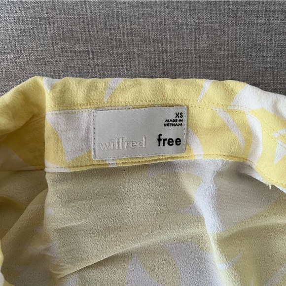 ARITZIA | Wilfred Free The Tie-Front Blouse in Yellow/White XS - Picture 7 of 12